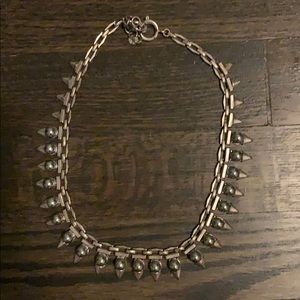 Stella & Dot gunmetal spike necklace